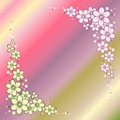 Aufkleber - Striped Greeting Card with Flowers