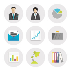 Aufkleber - Business icons in flat design