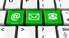 Computer Keyboard Green Contact