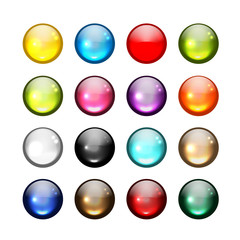 Poster - Set of glossy button icons for your design