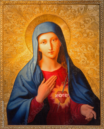 Naklejka - mata magnetyczna na lodówkę Vienna - Madonna paint from st. Peter church