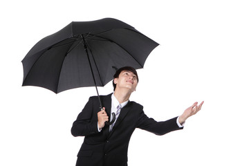 Canvas Print - Business Man with an umbrella