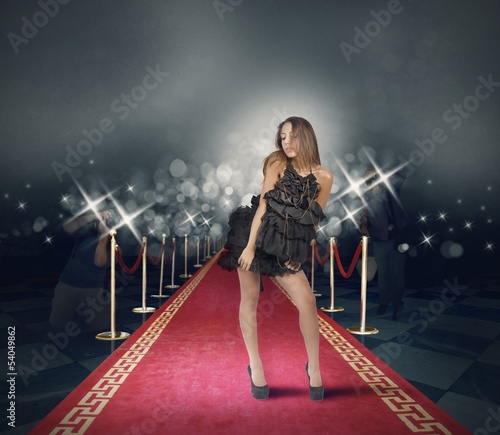 Foto-Fahne - Celebrity on red carpet (von alphaspirit)