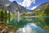 Fototapeta Góry - Beautiful scenery of Tatra mountains and lake in Poland
