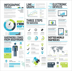 Aufkleber - Big set of infographic elements lime green vector EPS10
