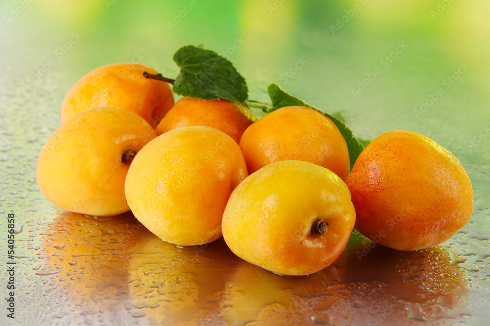 Apricots on nature background