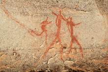 Bushmen (san) Rock Painting Of Human Figures