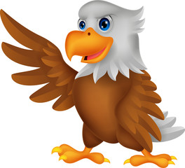 Sticker - Eagle cartoon waving