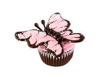 Pink Chocolate Butterfly Cupcake