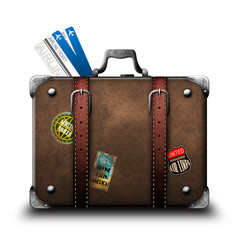 Wall Mural - suitcase, site and a tickets.