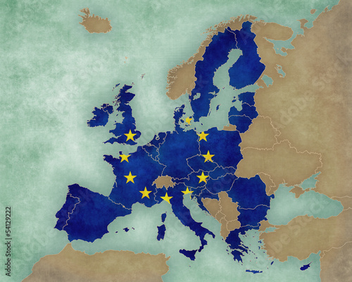 Board z aluminiowym obramowaniem Mapa europy - unii europejskiej (ciemne)