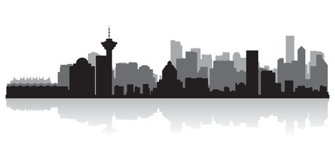 Fototapete - Vancouver Canada city skyline vector silhouette