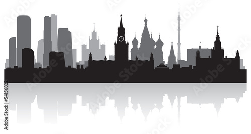 Board z aluminiowym obramowaniem Sylwetka wektor panoramę miasta Moskwa