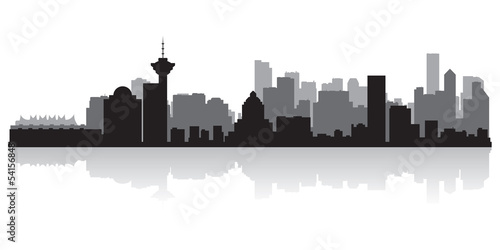 Fotografía Vancouver Canada city skyline vector silhouette