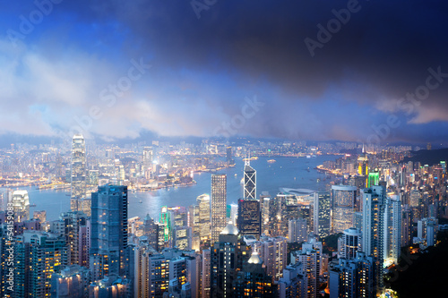 Photo Hong Kong island from Victoria's Peak