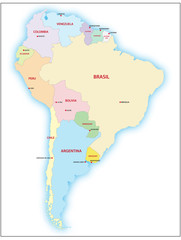 Naklejka na meble South america map