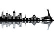 Montreal skyline - black and white vector illustration