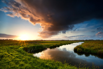 Wall Mural - storm cloud at dramatic sunset