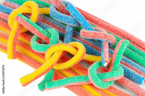 Fototapeta na wymiar Sweet jelly candies isolated on white