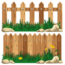 Wooden Fence And Grass