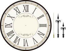 Vintage Clock Face Template Vector