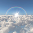 雲海と太陽と虹