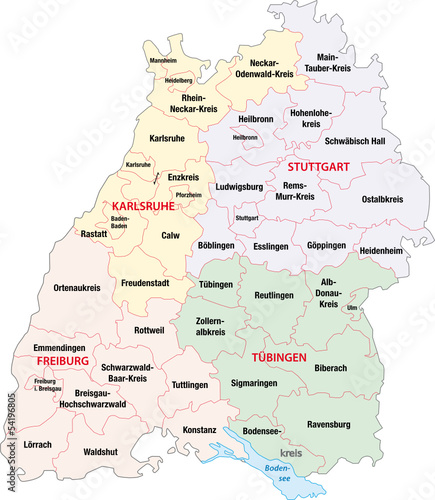 Baden Württemberg, Regierungsbezirke, Landkreise – kaufen Sie diese