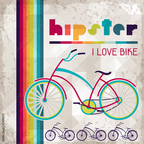 Plakat na zamówienie Hipster background in retro style.