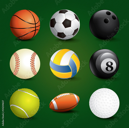 Naklejka dekoracyjna Sports Balls Set