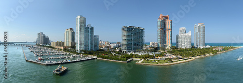 Plakat na papierze fotorealistycznym Widok z lotu ptaka na południe od Miami Beach