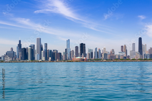 Board z aluminiowym obramowaniem Panoramę Chicago
