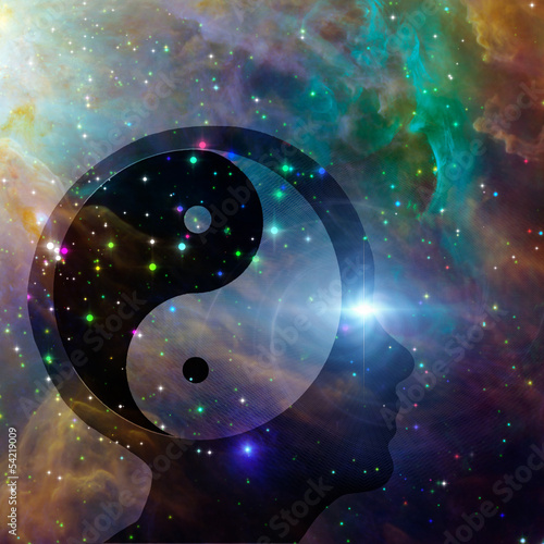 Board z aluminiowym obramowaniem Głowa yin yang