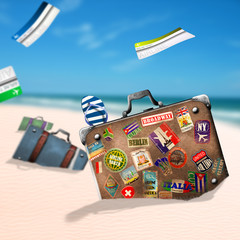 Wall Mural - bag on the beach