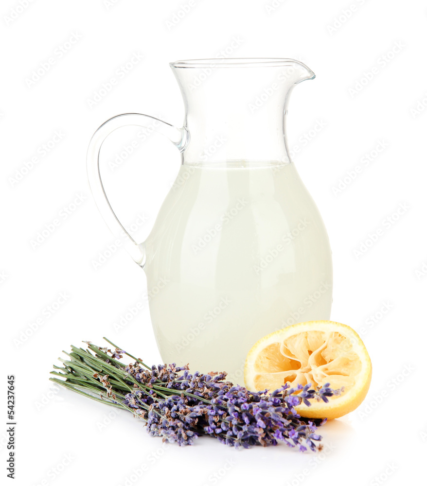 Lavender lemonade, isolated on white