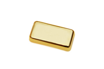 isolated gold bar in white background