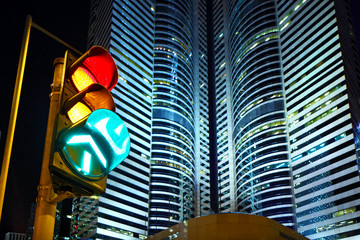 Traffic light in the city