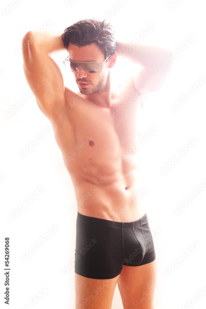 attraktiver Mann in Unterwäsche Stock Photo