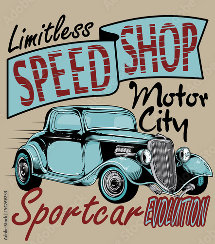 Nowoczesny obraz na płótnie Speed shop