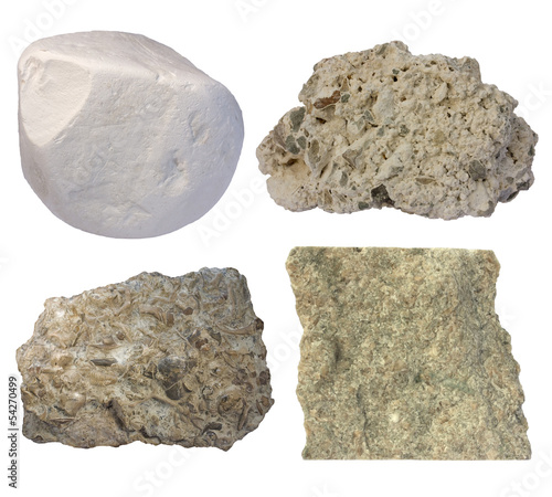 Fotomural Limestone collage (chalk, tufa, fossiliferous limestone, grainst