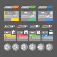 Poster - Interface bars template with icons