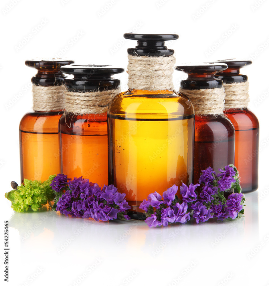 Medicine bottles isolated on white