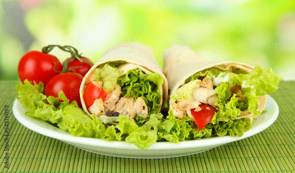 Kebab - grilled meat and vegetables,