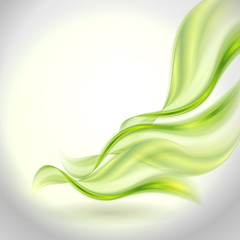 Aufkleber - Abstract gray waving background with green element