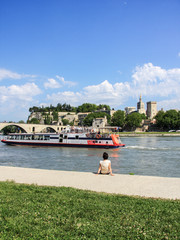 Avignon, Cityscape with river Rhone