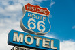 Historic route 66 motel sign in California