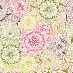 Poster - Seamless floral pattern