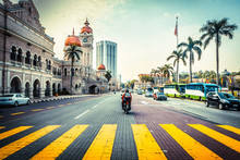 Road In Front Of Sultan Abdul Samad Building In Malaysia