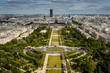 Aerial View on Champ de Mars from the Eiffel Tower, Paris, Franc 