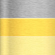 Backgrounds of silver, gold and bronze metal textures