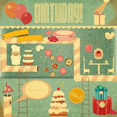 Sticker - Retro Birthday Card